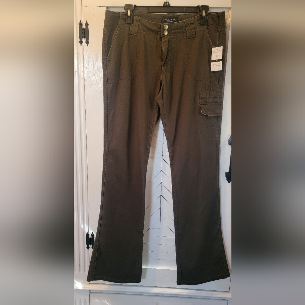 Santuary Boot Cut Cargo Pants Dark Army Green Size 29 NWT